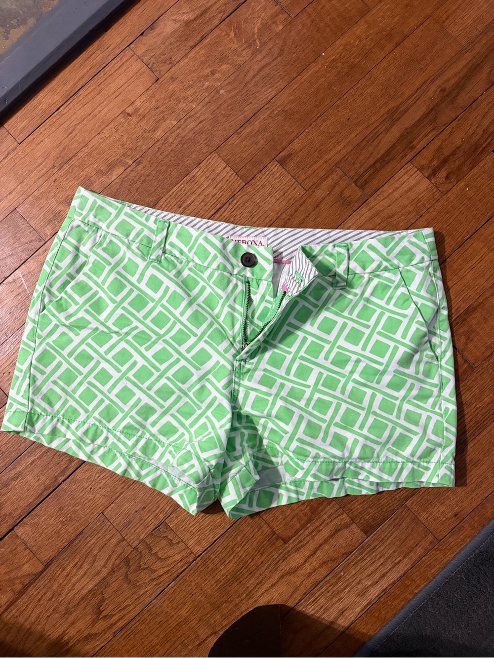Merona Green Geometric Print Jean Shorts